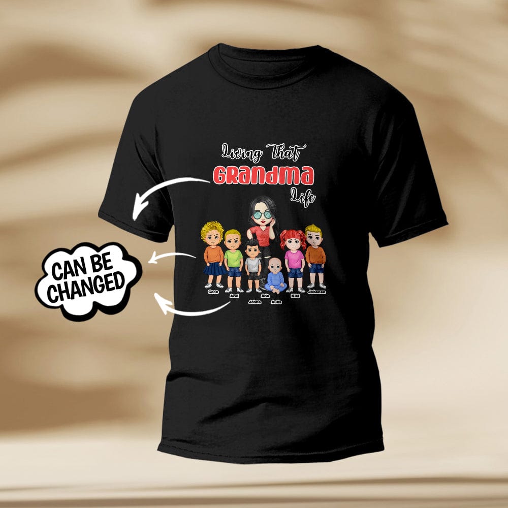 Personalised Engraved T-Shirt - Grandma Life Pretty Girl Gift Customisable Print