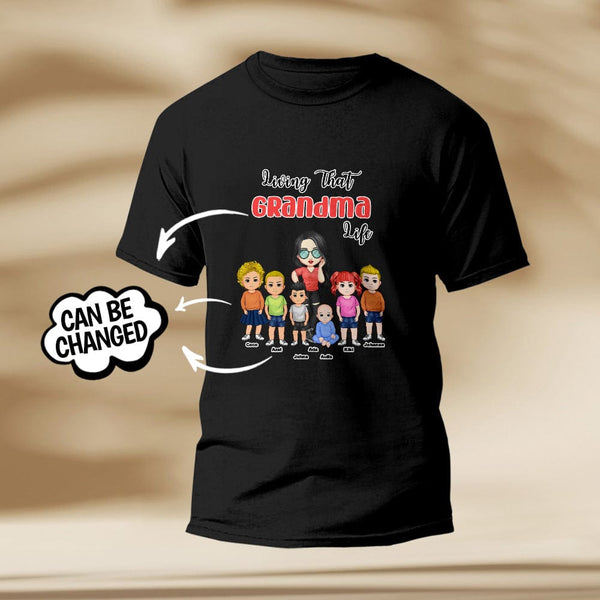 Personalised Engraved T-Shirt - Grandma Life Pretty Girl Gift Customisable Print