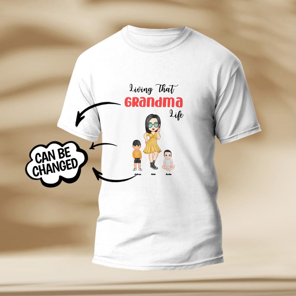 Personalised Engraved T-Shirt - Grandma Life Pretty Girl Gift Customisable Print