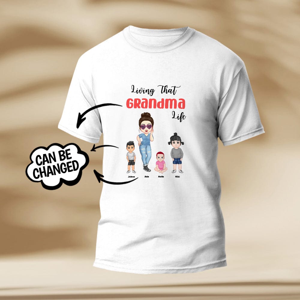 Personalised Engraved T-Shirt - Grandma Life Pretty Girl Gift Customisable Print