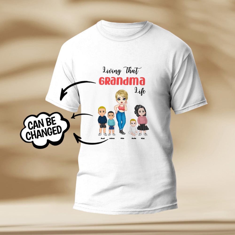 Personalised Engraved T-Shirt - Grandma Life Pretty Girl Gift Customisable Print