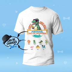 Personalised 'Don't Mess With Papasaurus' Engraved T-Shirt | Unique Dad Gift