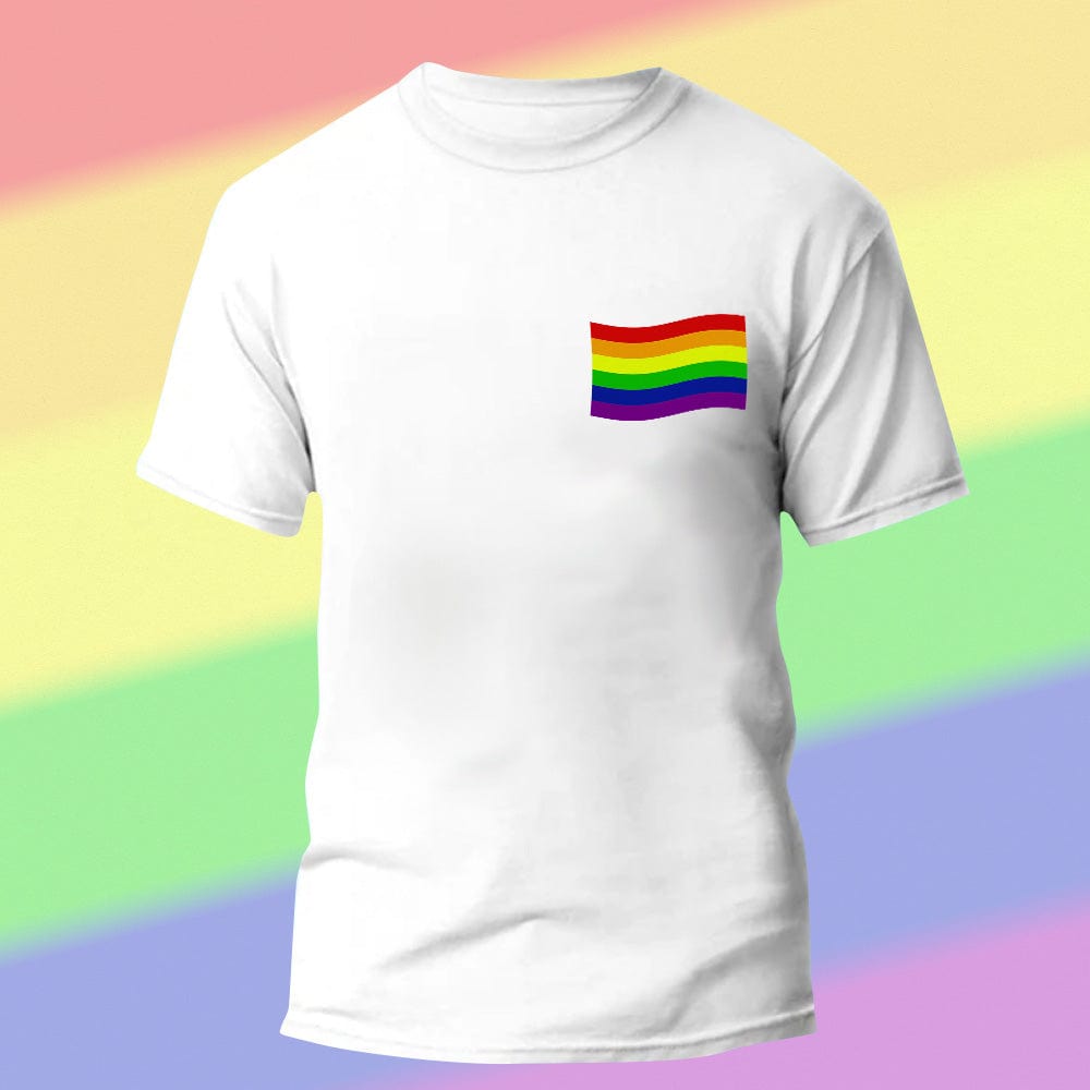 Close-up of fabric texture and stitch on personalised pride t-shirt - soft, breathable polyester for day or night events