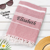 Personalised Name Fringe Beach Towel - Unique Bridesmaid Gift & Wedding Present