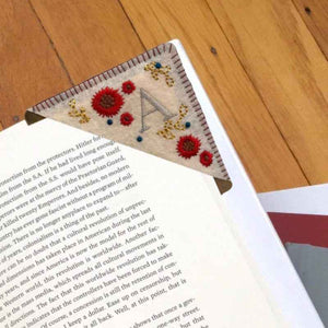Personalized Bookmark with Initial Custom Embroidered Bookmark Gift for Book Lovers