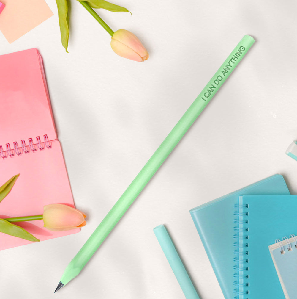 Personalised Pencil shown with ruler for scale — 7in (17.8cm) plastic pencil with printed name, perfect for younger pupils