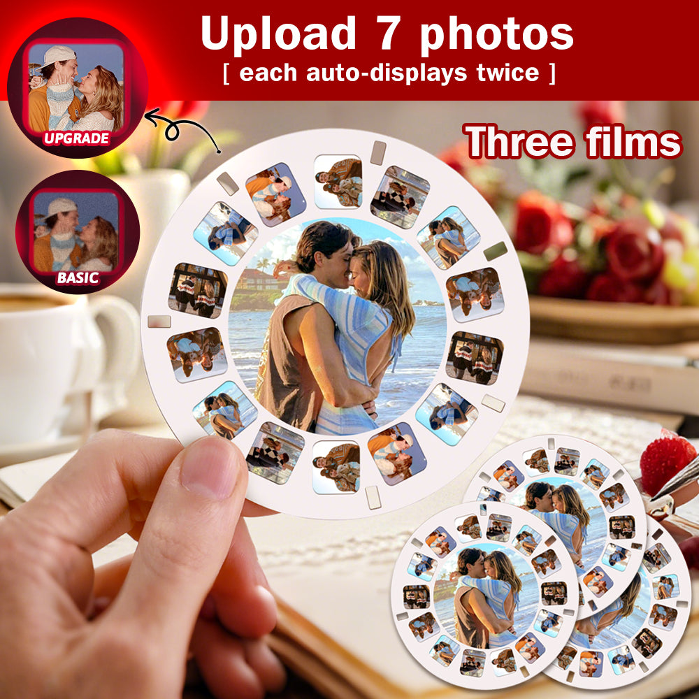 Personalised 3D Viewfinder Photo Reel Insert - Custom Engraved Upgrade Version