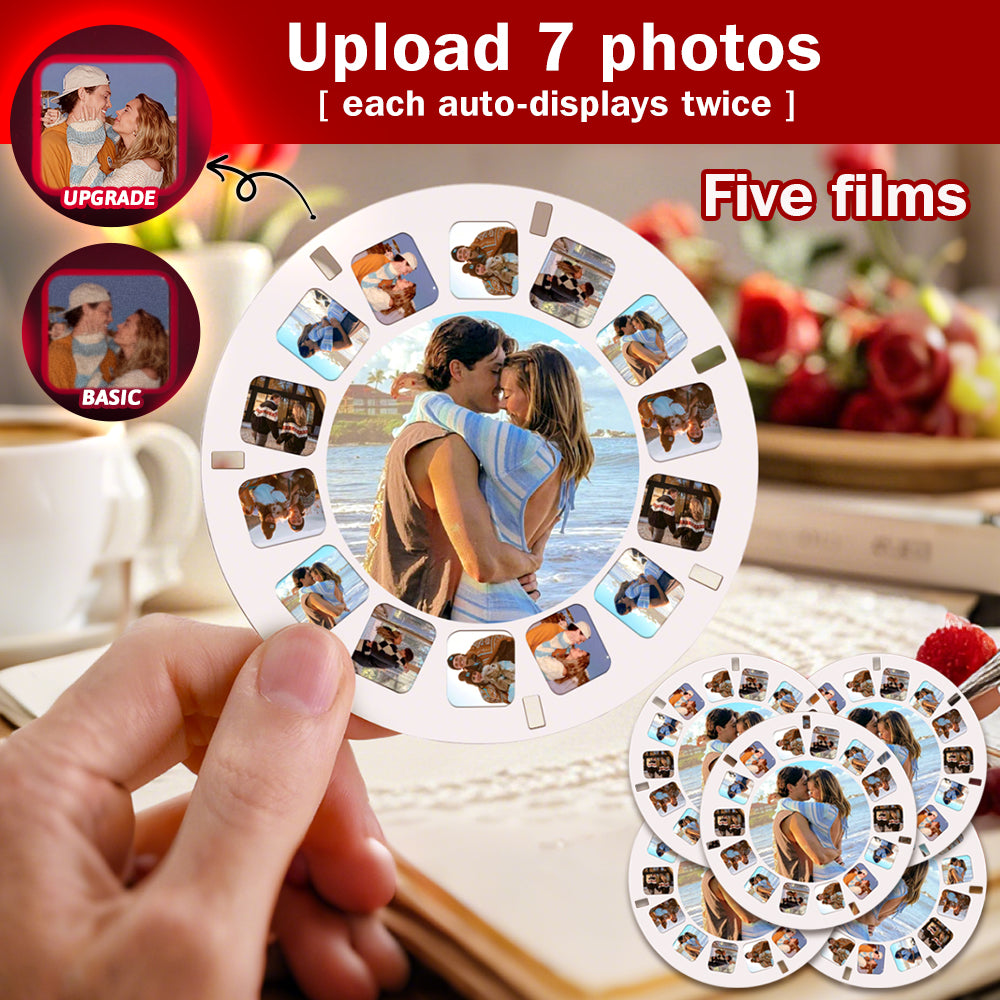 Personalised 3D Viewfinder Photo Reel Insert - Custom Engraved Upgrade Version
