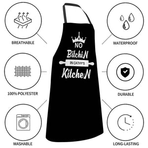Custom Name Apron Personalized Aprons Kitchen Gift for Her-No Bitchin in My Kitchen