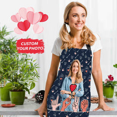 Customised Cooking Apron Personalized Photo I Love You Apron