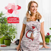 Personalized Heart Photo Apron Pink Love Valentine Apron
