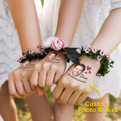 Personalised Waterproof Photo Tattoos with Name - Set of 15 | Wedding & Party Favours