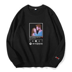 Custom embroidered pattern audio track hoodie comfortable fit trendy fashion for music lover