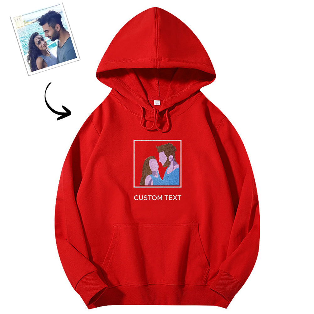 Personalised Embroidered Text Hoodie | Custom Couple Hoodie | Unisex Design