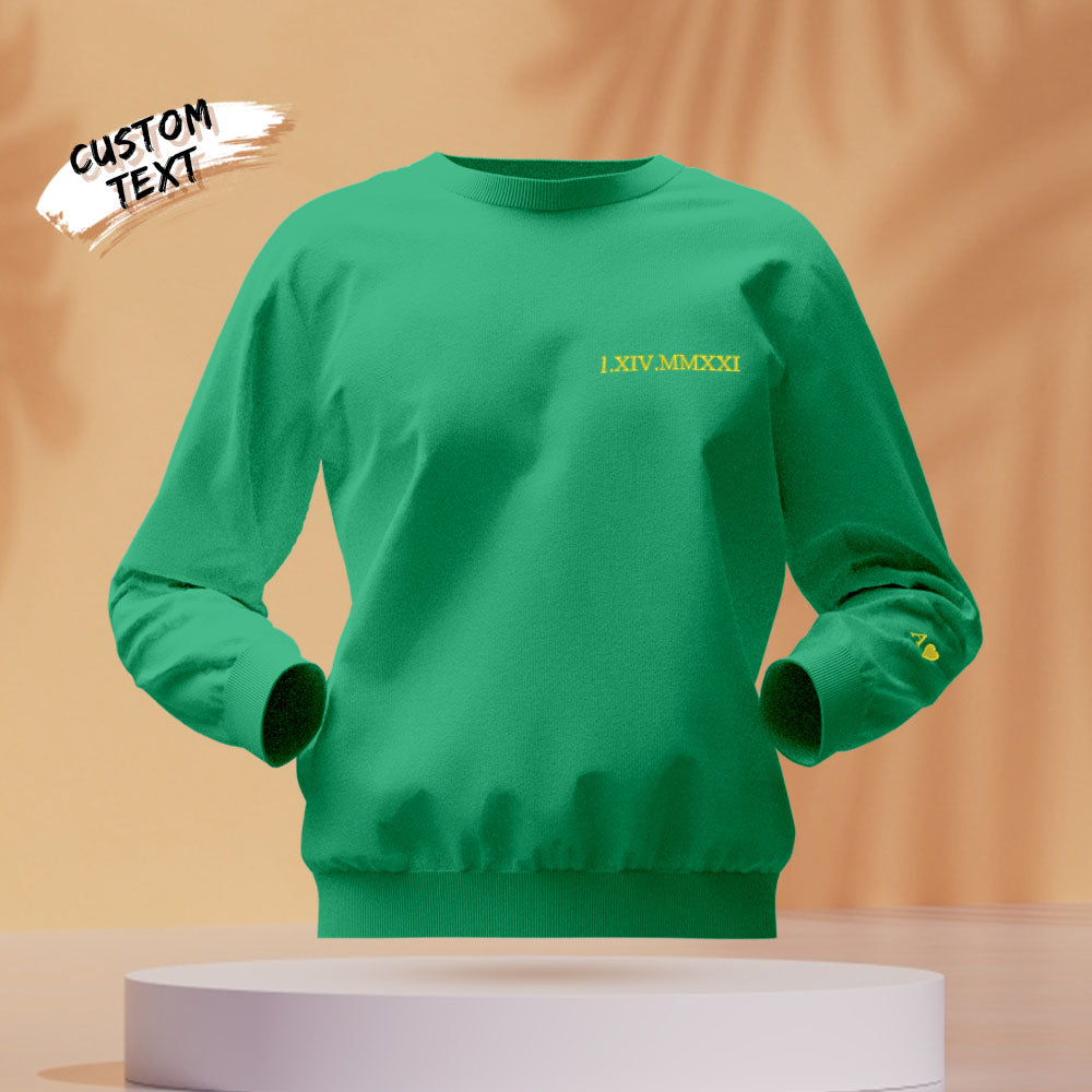 Personalised Embroidered Roman Numeral Date Hoodie - Custom Couple Gift