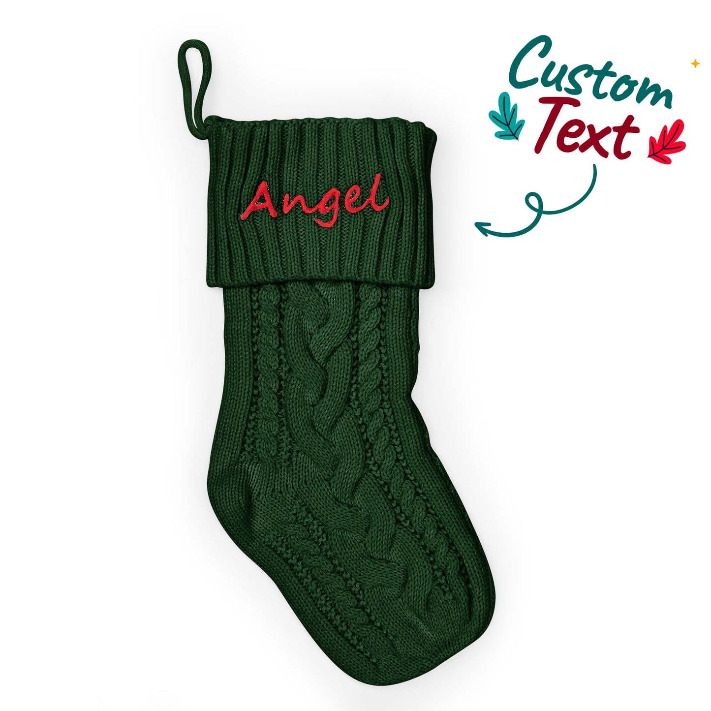 Personalised Christmas Stocking with Custom Name Embroidery - Festive Family Holiday Decor