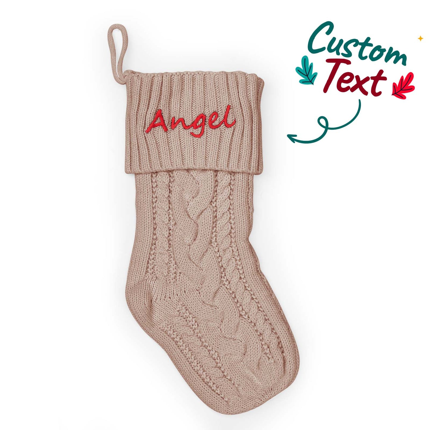 Personalised Christmas Stocking with Custom Name Embroidery - Festive Family Holiday Decor