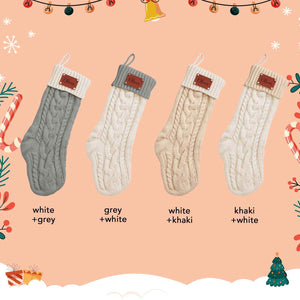 Personalized Christmas Stocking with Custom PU Leather Tag – Holiday Gift for Family & Kids