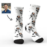 Personalised Astronaut Socks with Custom Face - Unique Photo Socks Gift