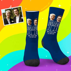 Personalised LGBT Groom Socks with Your Photos, Fun Socks For Gay Couple