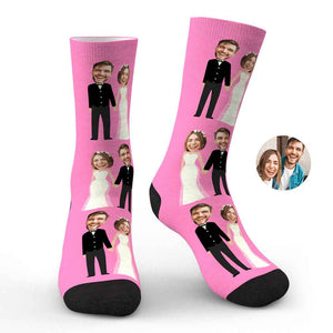 Custom Photo Socks Funny Wedding Photo Couple Gifts