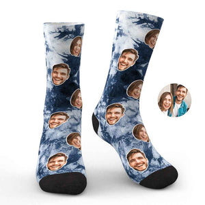 Custom Photo Face Socks Tie Dye Creative Gifts