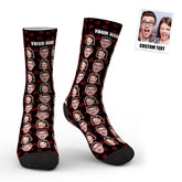 Personalised Photo Socks - Custom Two Faces Design | Colourful Gift