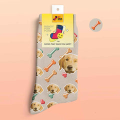Custom Socks My Face Socks Add Pictures and Name - Dog Face On Socks