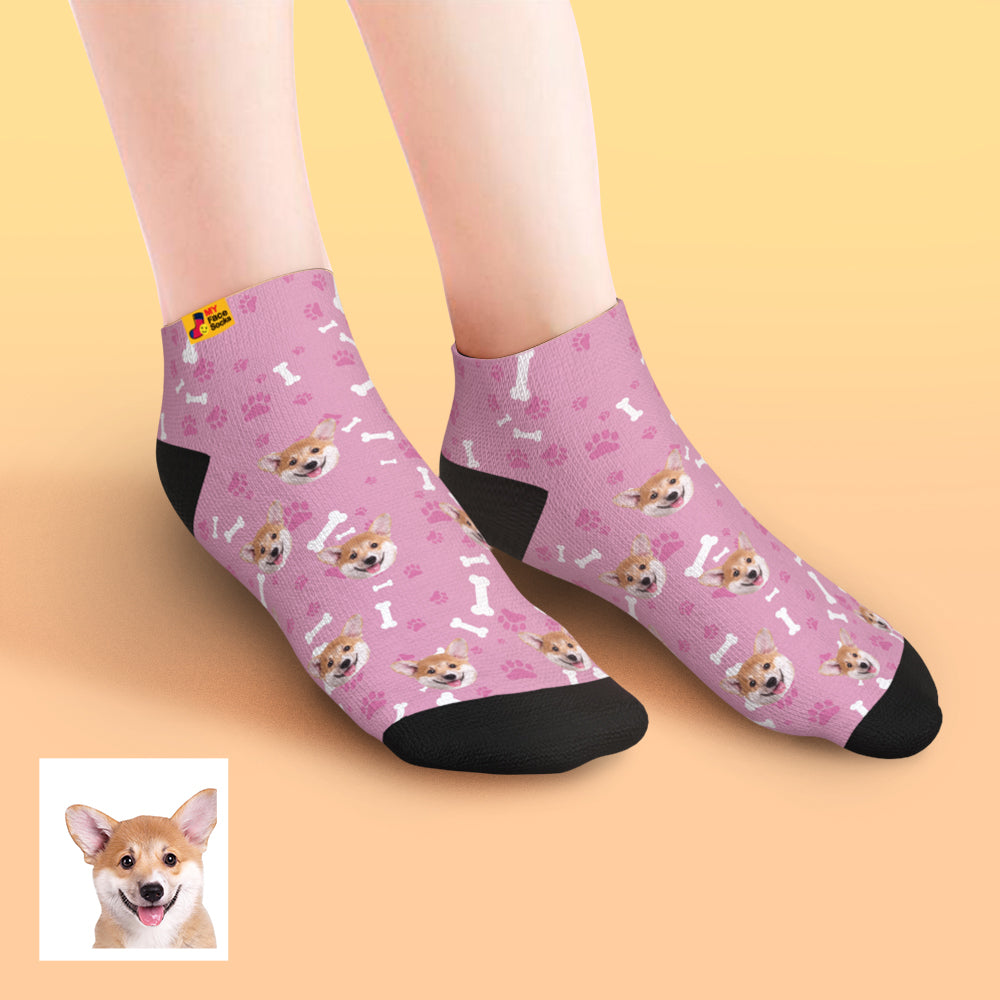 Selection of personalised pet socks — custom dog face options ideal for birthdays and Mother's Day