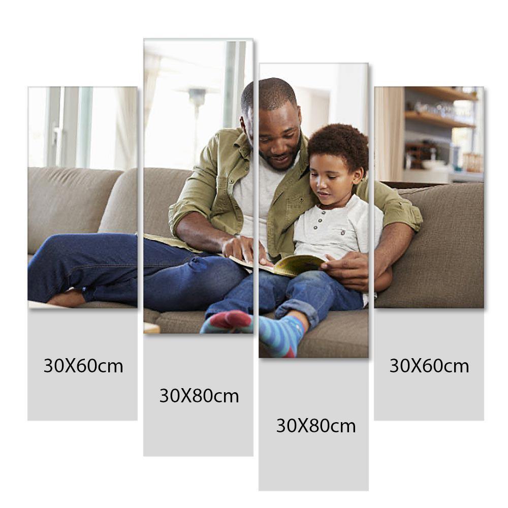 Frameless edge and corner detail of custom photo canvas showing gallery wrap finish and long-lasting colour retention