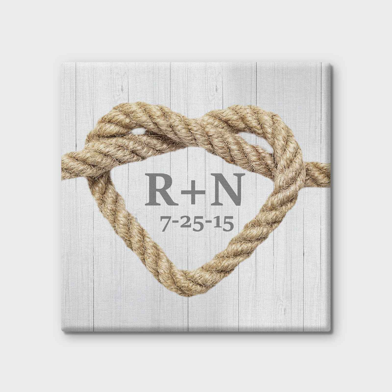 Personalized Square Canvas Wall Art – Custom Letters & Special Date