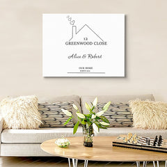 Personalised New Home Canvas Print | Custom House Warming Gift UK