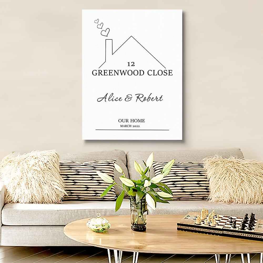 Personalized New Home Canvas New Home Gift Couples Gift Christmas Gift