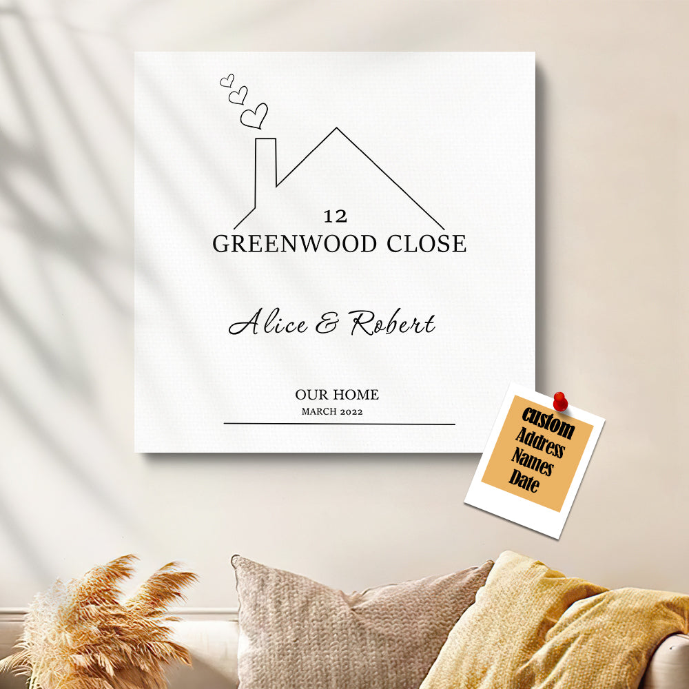 Personalised New Home Canvas Print | Custom House Warming Gift UK