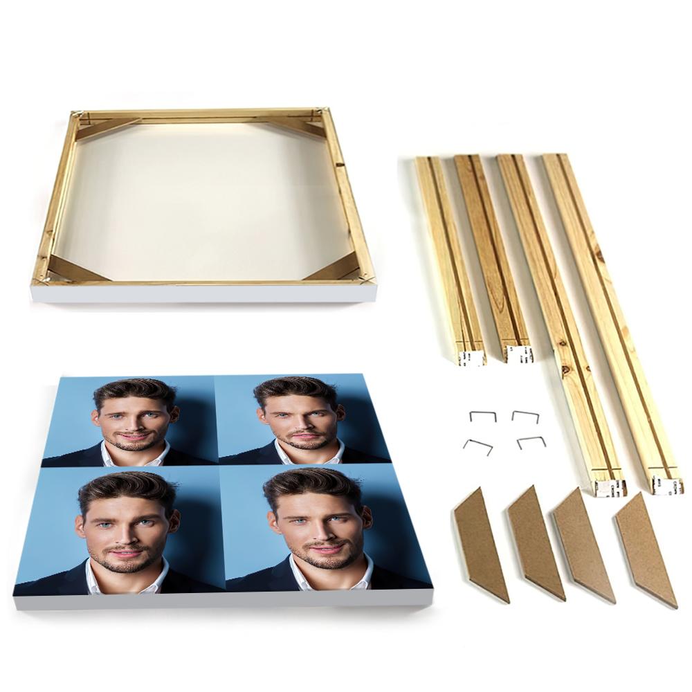 Example personalised funny expression canvas with playful smiling head and preserved body pose — perfect personalised gift