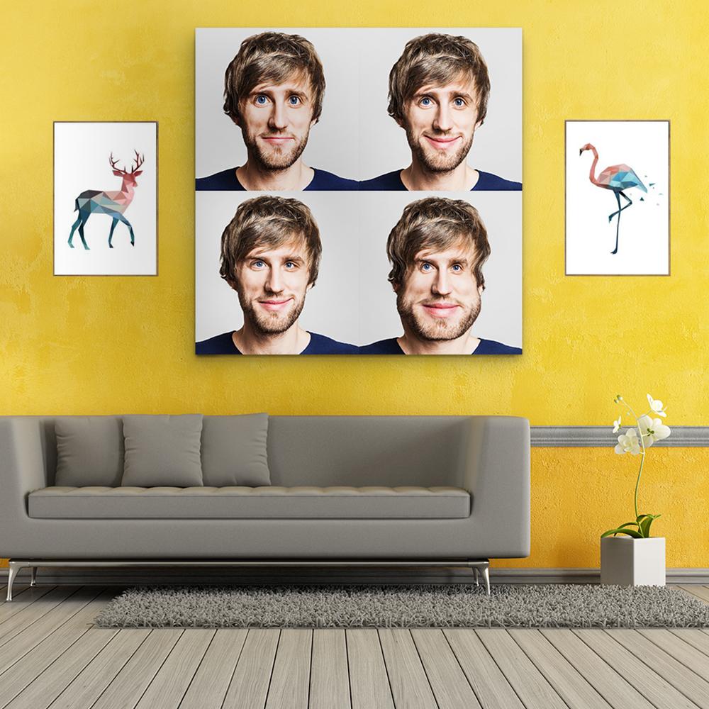 Personalised couple humorous portrait canvas example — custom from photo, ideal anniversary or Valentine's Day gift