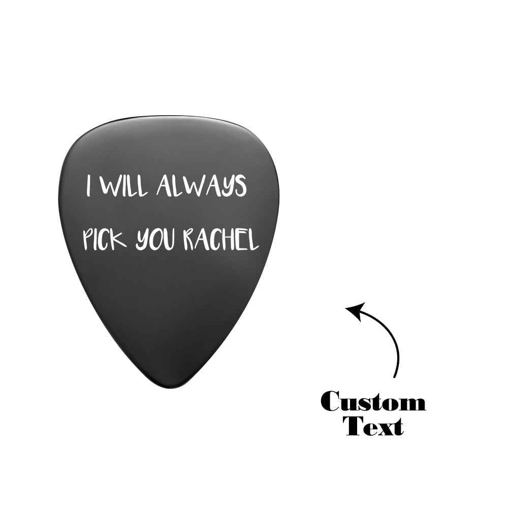 Custom Black Guitar Pick Personalized Engraved Guitar Pick for Music Lover