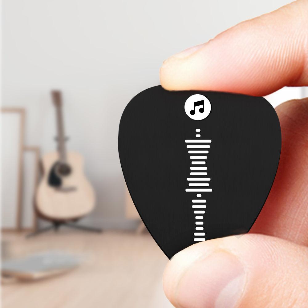 Custom Music Code Guitar Pick - Personalised Photo Engraved Plectrum