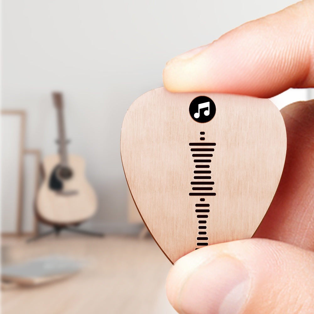 Custom Music Code Guitar Pick - Personalised Photo Engraved Plectrum
