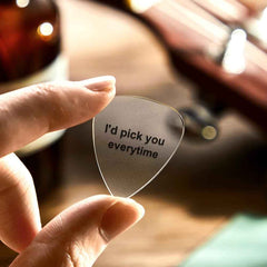 Custom Guitar Pick With Text Transparent Engraving Guitar Pick