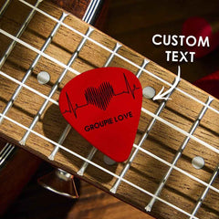 Custom Text Red Heart Guitar Pick