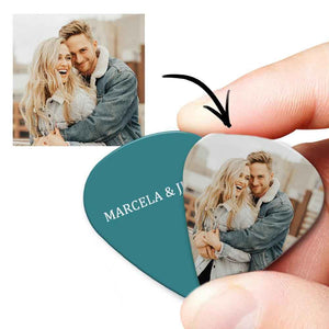 Custom Text Guitar Pick, Engraved Double-Sided Printed with Photo Guitar Pick Gifts 12Pcs With Free Pick Case