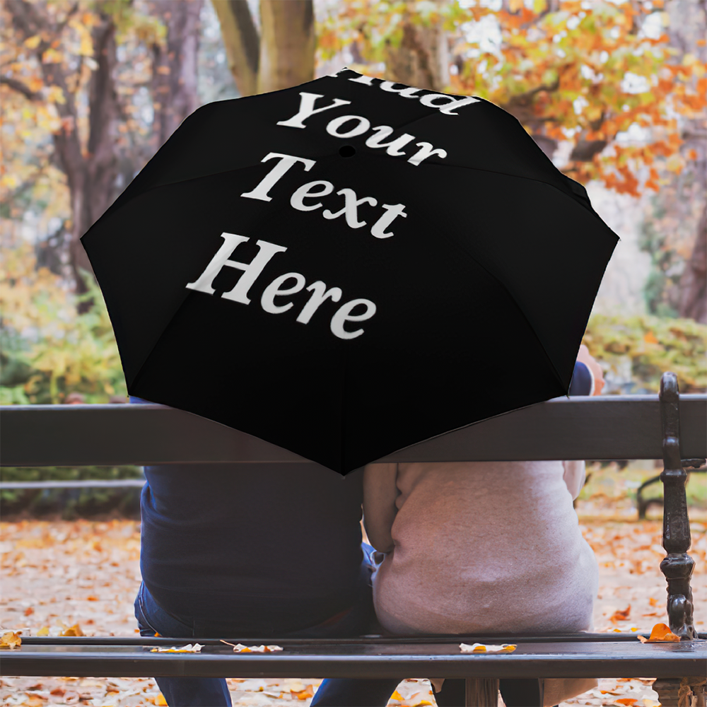 Personalised Foldable Umbrella with Custom Text | Unique Wedding & Family Gift