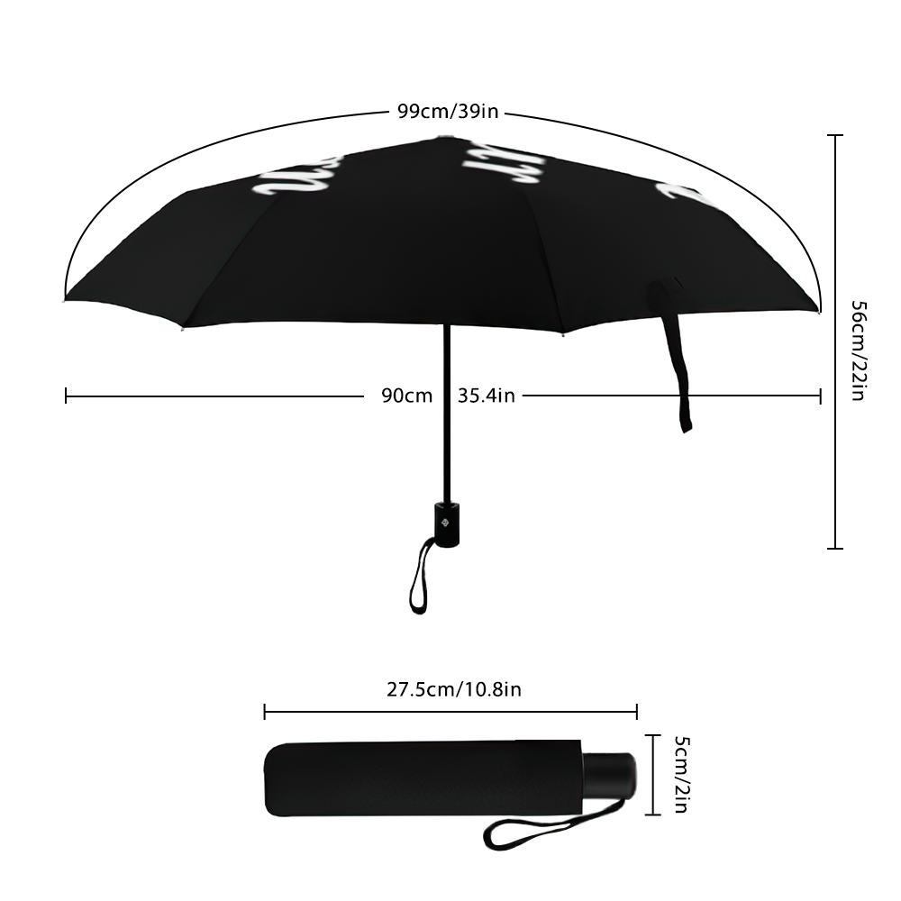 Personalised Foldable Umbrella with Custom Text | Unique Wedding & Family Gift