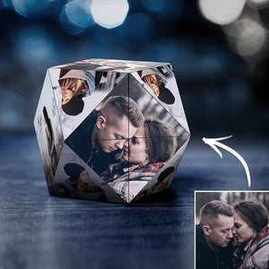 Custom Magic Cube Photo Personalized Cube Rhombic for Lovers Special Gifts for Anniversary