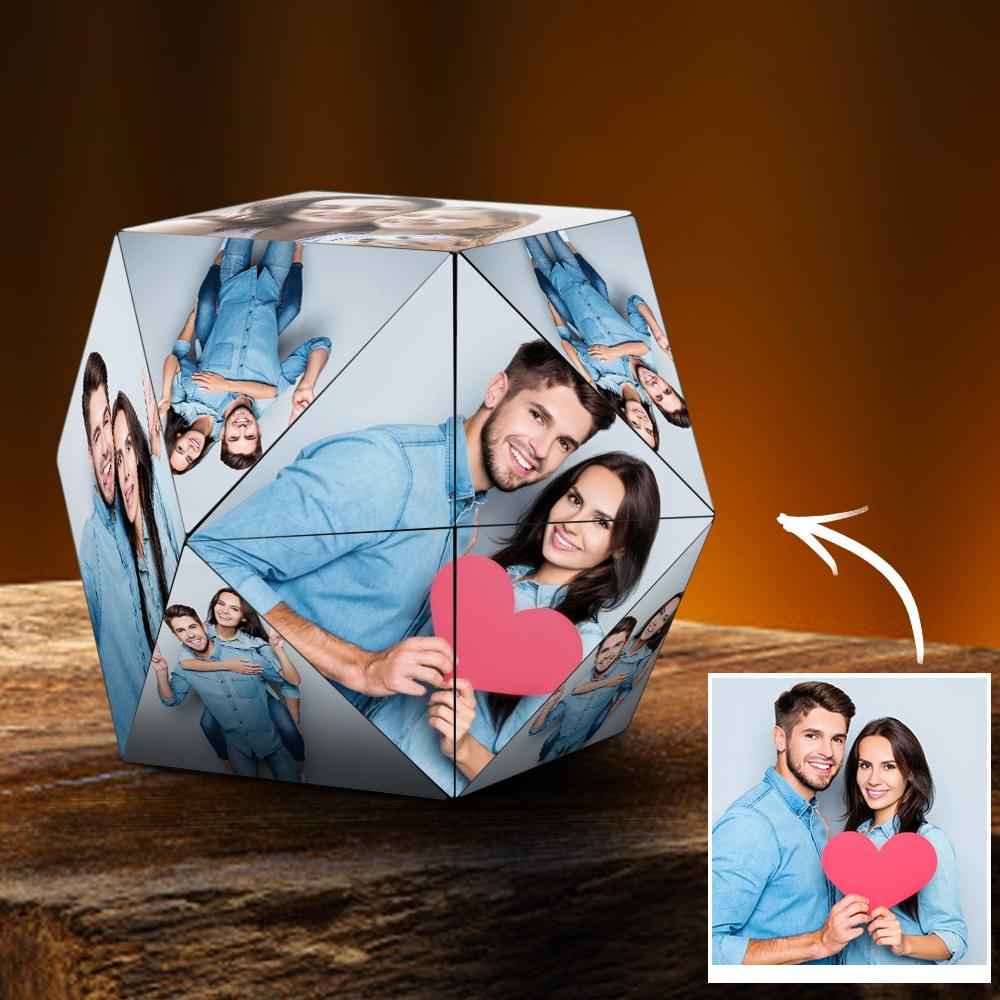 Custom Magic Cube Photo Personalized Cube Rhombic for Lovers Special Gifts for Anniversary
