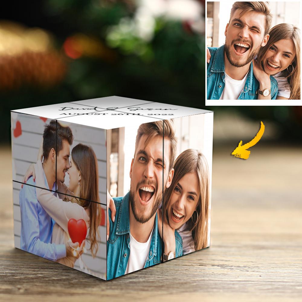 Personalised Wedding Photo Cube | Mr & Mrs Custom Photo Frame Gift