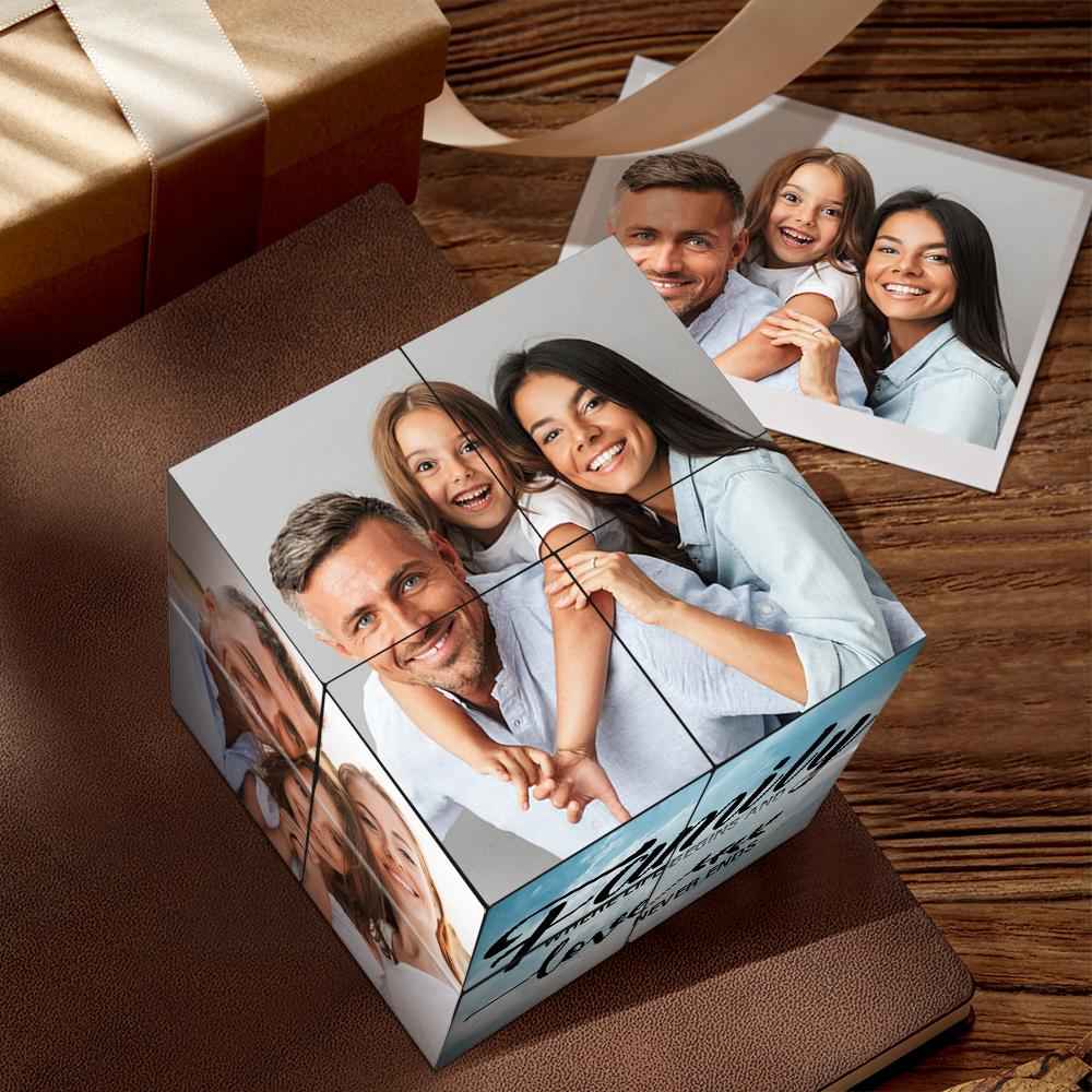 Custom Photo Cube Photo Frame Multiphoto Gifts For Family Together We Make A Family Magic Cube