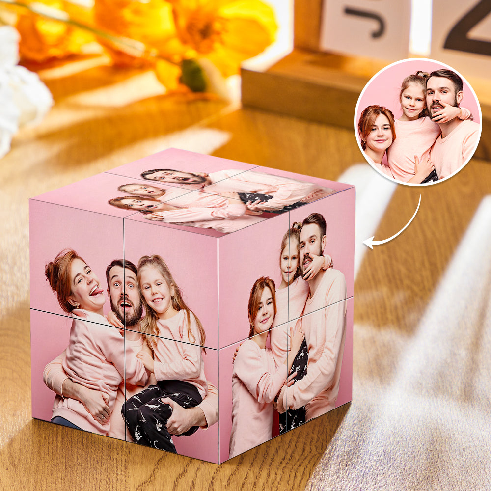 Heart-shaped wooden photo plaque made from printed wood panels — personalised Father's Day keepsake and thoughtful gift for dad