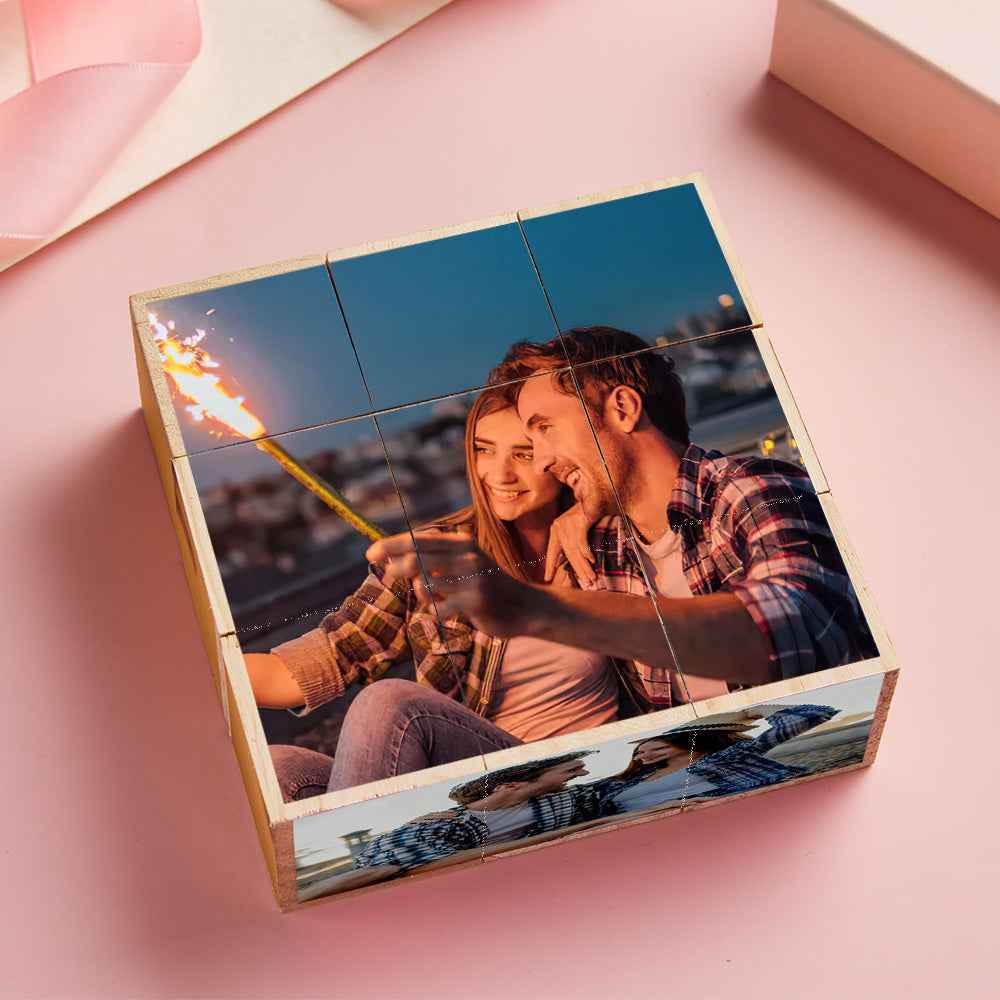 Personalized Photo Wooden Rubic's Cube Home Decoration Gift for Lover